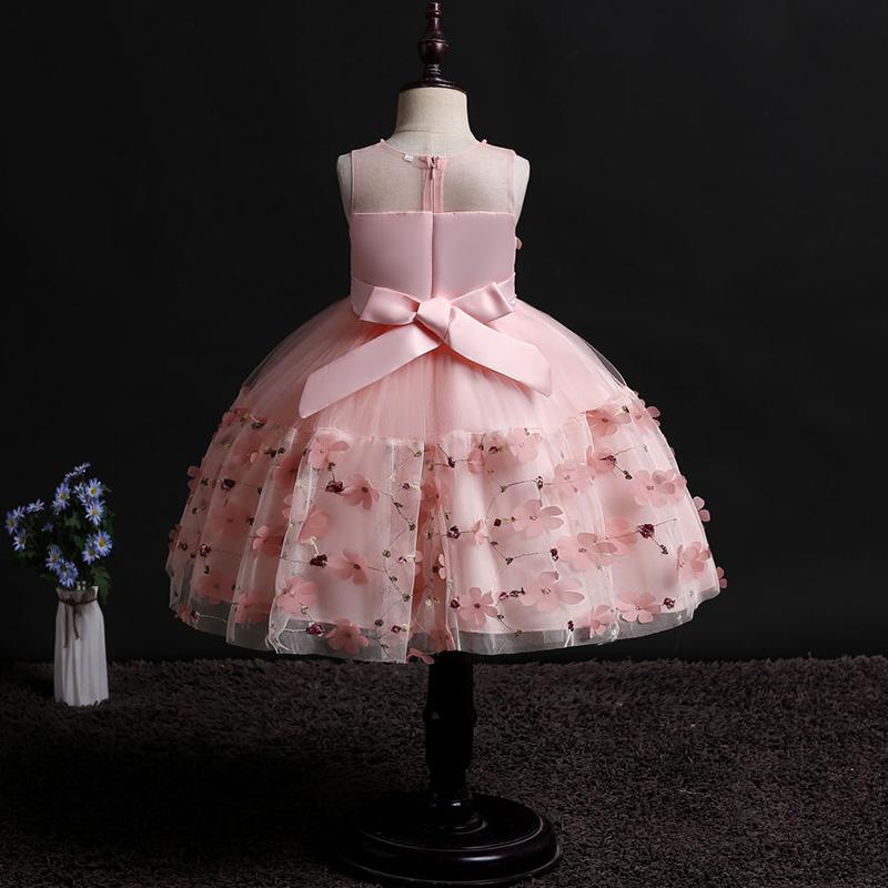 Summer Girls Dress Petal Embroidery Children's Photo Photography Clothing In The Big Children's Tutu Skirt Net Gauze Skirt