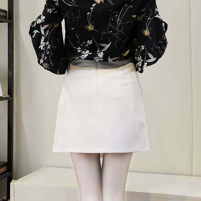 Pofulove S-2XL Women Anti-light Irregular Skirt High Waist Slim Sexy Mini A-line Skirt Hip Skirts