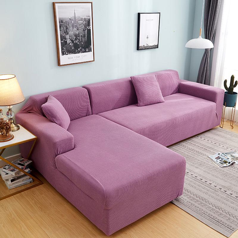 Solid Colors Slipcovers Plush Thicken Sofa Cover 1/2/3/4 Seats L Shape Recliner Protector Cover Set