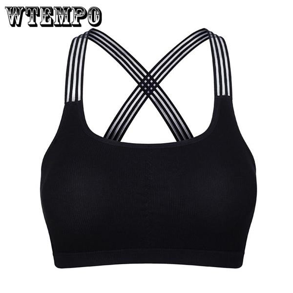 Sexy Bralette Sport Bra Women Fitness Cross Backless Yoga Bra Patchwork Gym Running Tank Crop Tops