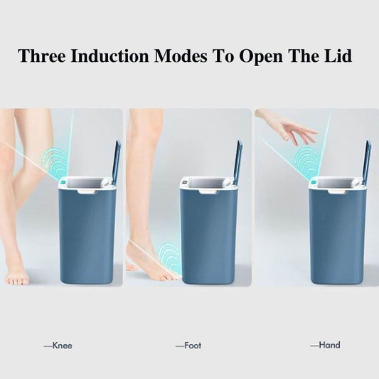 14-liter Rechargeable Smart Trash Can with Automatic Induction Household Living Room Bedroom with Lid Waterproof Kitchen Deodorant Large Capacity