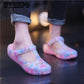 Summer Print Hole Shoes Women's Sandals Flat Jelly Shoes Beach Shoes Non-slip Slippers