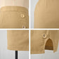 Women's Summer Mini Skirts Large Size Slim A-line Short Skirt High Waist Button Split Skirt Female Solid Color Club Hip Skirts