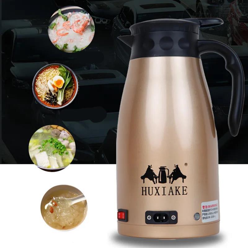 12V/24V 800ml Car Stainless Steel Electric Heating Kettle Set Temperature Insulation Pot Coffee Tea Water Heating Pot