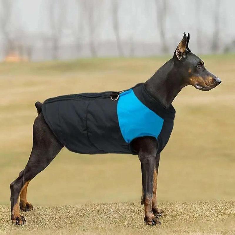 Pet's Waterproof Warm Clothes Winter Puppy Color Stitching Zipper Cotton Vest Soft Casual Oversize Jacket Dog's Ski Suit