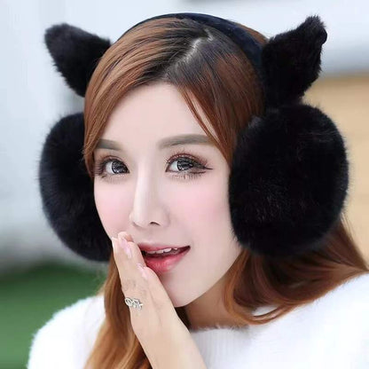 Women's Winter Earmuffs 3D Cute Cartoons Ears Warm Cap Earflap Antifreeze Ear Muffs Thick Plush Ear Pad Ear Protection Elf Earmuffs