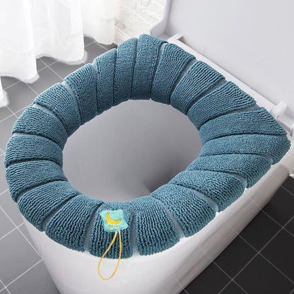 Toilet Seat Cushion Household Winter Thickening Plush Toilet Seat Toilet Seat Cover Four Seasons Universal Plus Velvet Cover