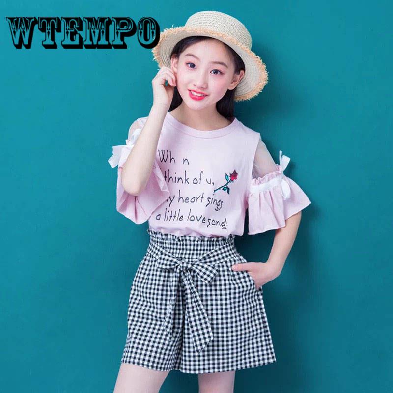 Short Pants 2pcs Kids Baby Girls Summer Outfits Clothes T-shirt Tops Shorts Pants Set