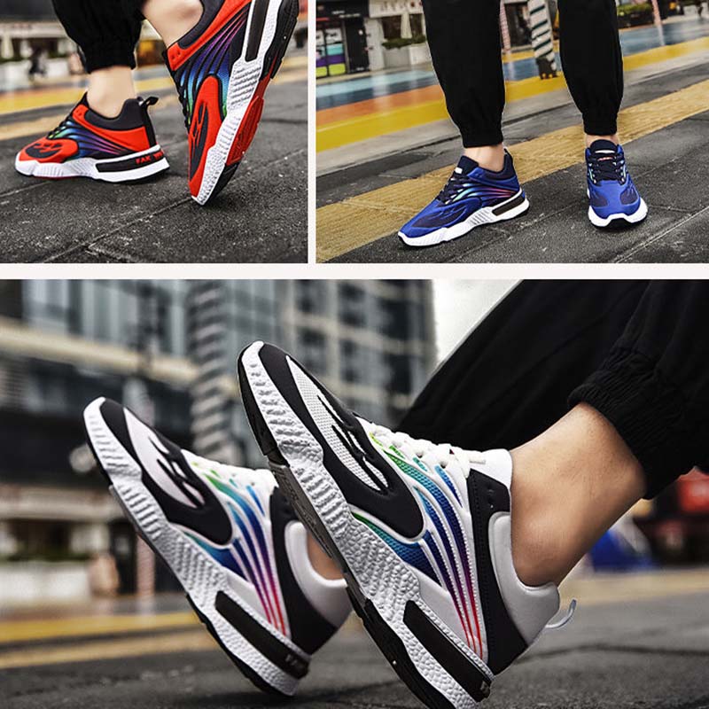 Men's Shoes Spring and Autumn Soft Bottom Soft Surface Breathable Flying Woven Casual Shoes New All-match Men's Sports Shoes Running Shoes Men