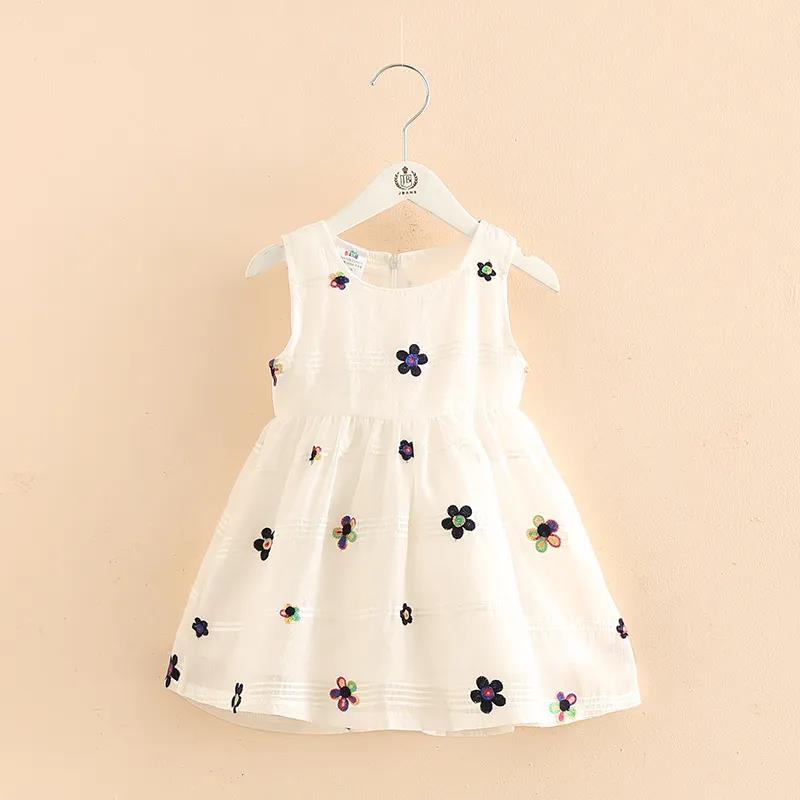 Girls Dress Summer Simple Print Children's Skirt Little Girl Princess Dress Round Neck Sleeveless A-line Skirt Thin Dress