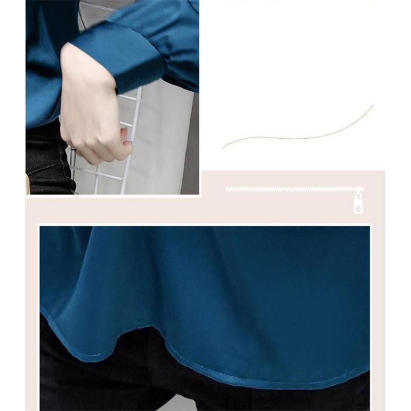 Polo Collar Long-sleeved Chiffon Shirt Women's Design Sense Niche Retro Western Style All-match Top
