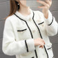 Xiaoxiangfeng Imitation Mink Velvet Thickened Short Coat Women's Spring and Autumn Long-sleeved Round Neck Knitted Cardigan Woolen Top