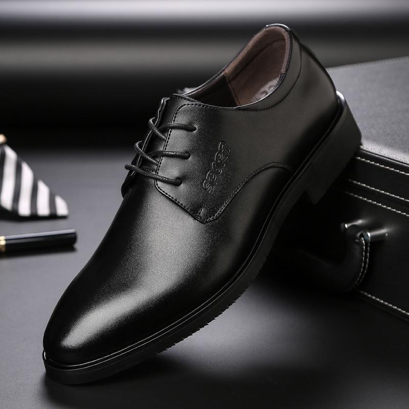 Men Shoes Business Genuine Leather Casual Comfortable Flat Classic Pointed Toe