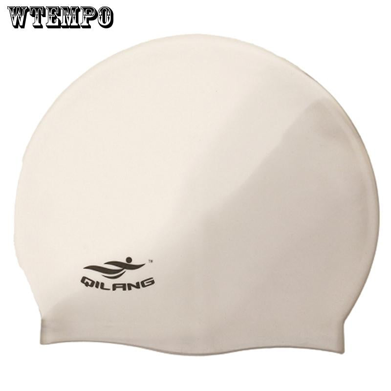 WTEMPO Swim Cap Adult Waterproof High Elastic Large Professional Silicone Swimming Cap