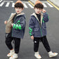 Warm Clothing Children's Jacket Thickening Plus Velvet Jacket Boy Hooded Jacket Boy Warm Jacket
