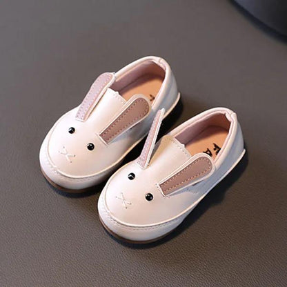 Children's Spring and Summer Shoes Girl's Soft Sole Princess Leather Shoes Anti-slip Cartoon Little Rabbit Single Shoes