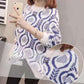 Pofulove sweater autumn and winter round neck knitted bottoming shirt blouse color matching