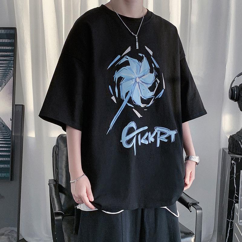 New Summer T-shirt Men's Short-sleeved Handsome and Versatile Round Neck Loose Student T-shirt