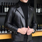 Genuine Leather Men's Leather Winter Motorcycle Jacket Top Layer Leather Short Fashion Slim Youth Leather Jacket