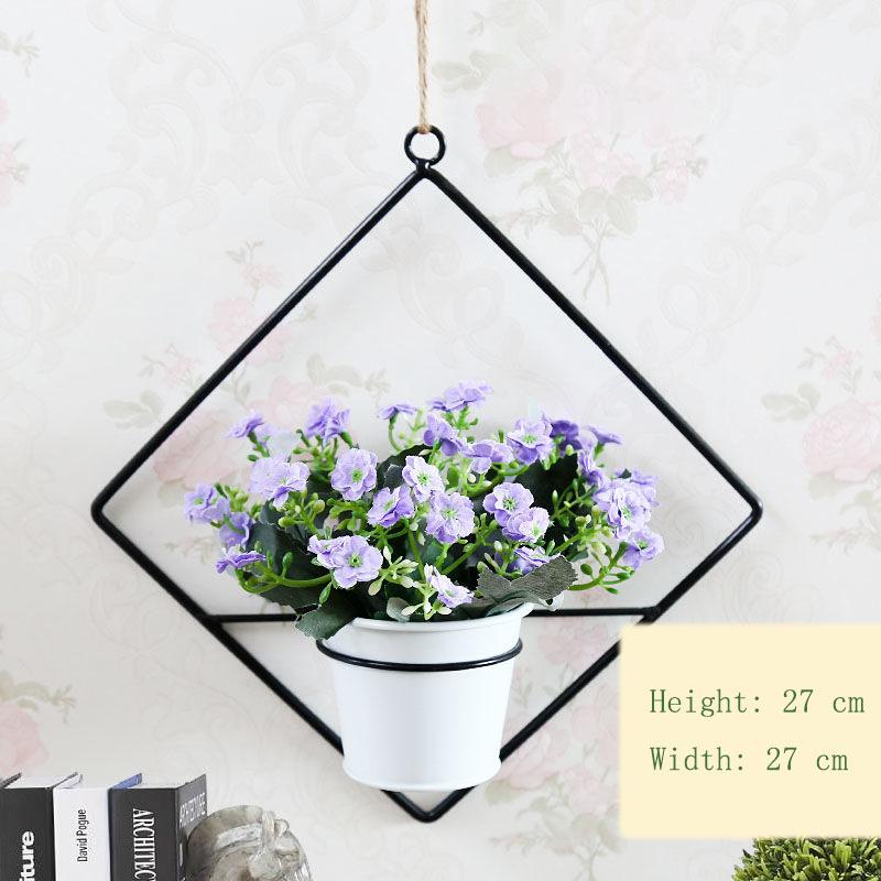 Pendant Simulation Floral Potted Plant Home Hanging Wall Hanging Decoration Artificial Flower Wall Plastic Flower Basket Living Room Wall Decoration
