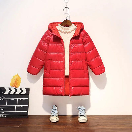 White Duck Down Children's Down Jacket In The Long Section Thicken Boys and Girls Western Style Big Children's Autumn and Winter Children's Jackets