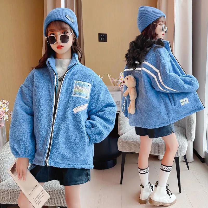 Winter Girls Plus Cotton Padded Jacket Autumn and Winter Warm and Windproof Cotton Coat