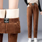 Fleece Pants Women Autumn and Winter Lamb Casual Pants Fashion Straight High Waist Harem Pants Thick Trousers