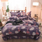 5D Carved Velvet Four-piece Crystal Velvet Warm Quilt Cover Sheets Thick Warm Velvet 4Pcs Set