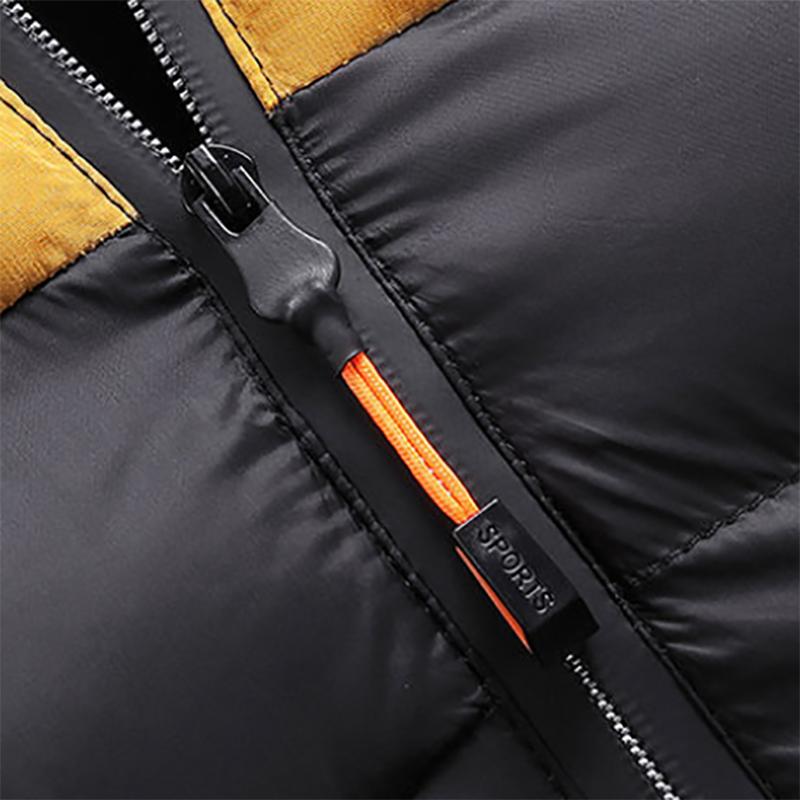 Men's Padded Jacket Men's Thicked Warm Padded Jacket with Detachable Hood Youth Bread Clothes Stand-up Collar Fashion Jacket Men