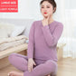 Non-marking Constant Temperature Thermal Underwear Women's Suit Plus Velvet Self-heating Plus Size Fat Mother Autumn Clothes Long Pants