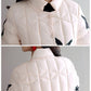 Solid Color Printed Stand-collar Down Jacket Warm Stand-collar Quilted Jacket Women's Long Down Jacket Women's Winter Retro Padded Down Jacket