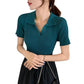 Summer V-neck Short-sleeved Knitted Sweater Women's Korean Version Slim Fit and Thin All-match French Girl Retro Hong Kong Style Short Top