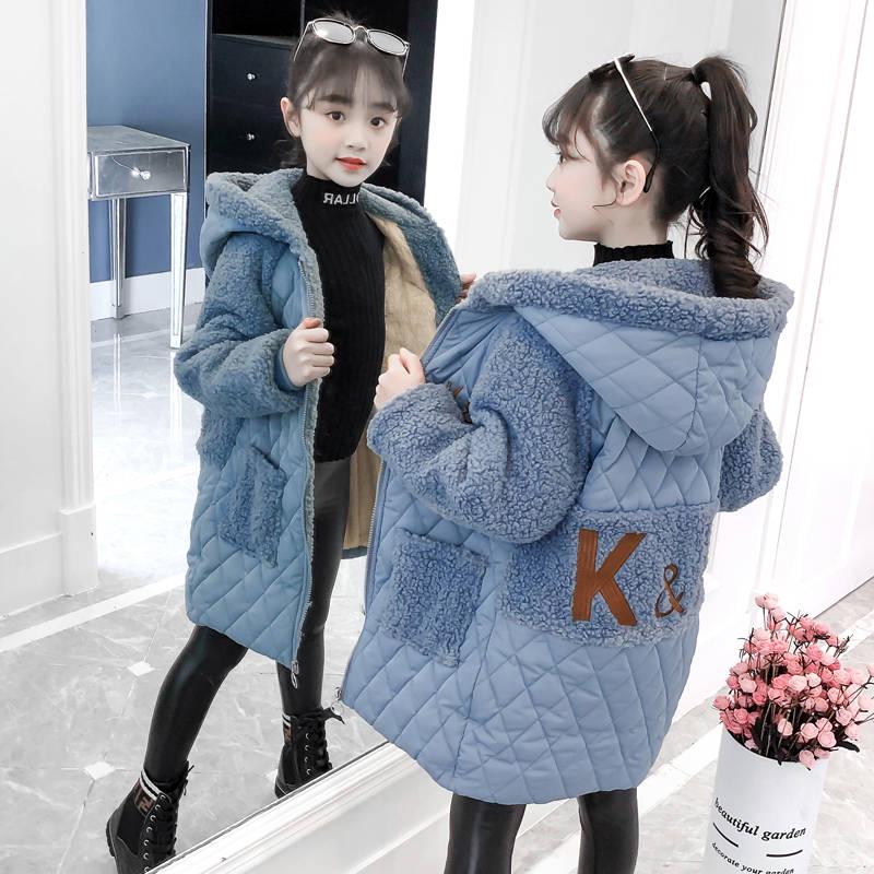 Fashion Children Winter Jacket Russia Winter Fur Fleece Jacket for Girls Kids Cotton Outerwears