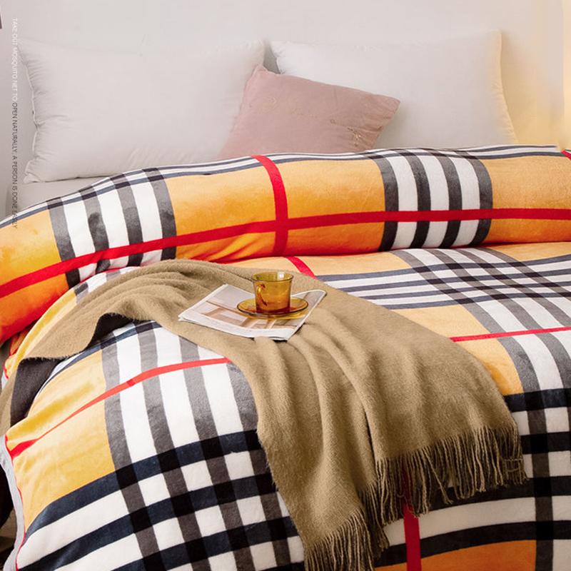 Skin-friendly Thick Summer Blanket Coral Fleece Blanket Flannel Bed Sheet Person Dormitory Student Office Nap Blanket