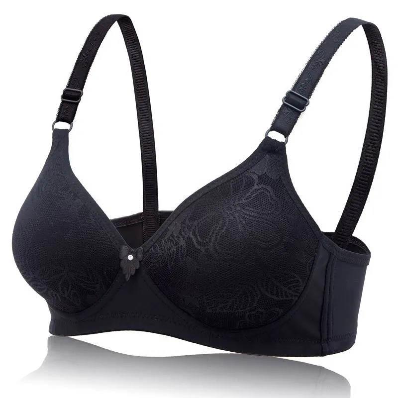 Large size thin section gathered breathable skin-friendly no steel ring underwear simple natural sexy embroidered comfort bra