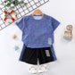 Children's Short Sleeve Suit Running Sportswear Casual Quick Drying Clothes Boy and Girl Summer T-shirt Shorts Two Piece Set