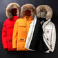 Winter Men's Down Jacket Mid-length Fur Collar Thickened  Youth Handsome Trendy Brand Korean Parker Jacket