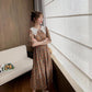 Ladies Chiffon Dress Summer Idyllic Floral Skirt Female Long Waist Waist Slimming Bottoming Dress Fabric Light and Breathable