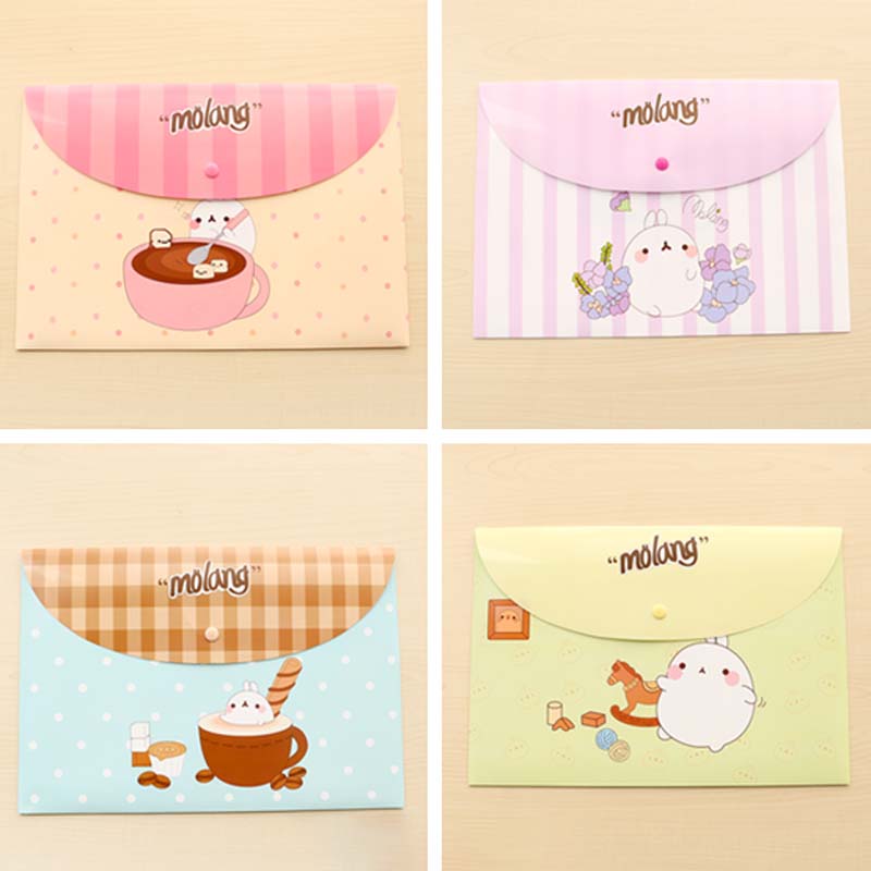 8 Pcs-office Supplies A4 Plastic File Bag, Student Stationery Test Paper Press Button Information Bag