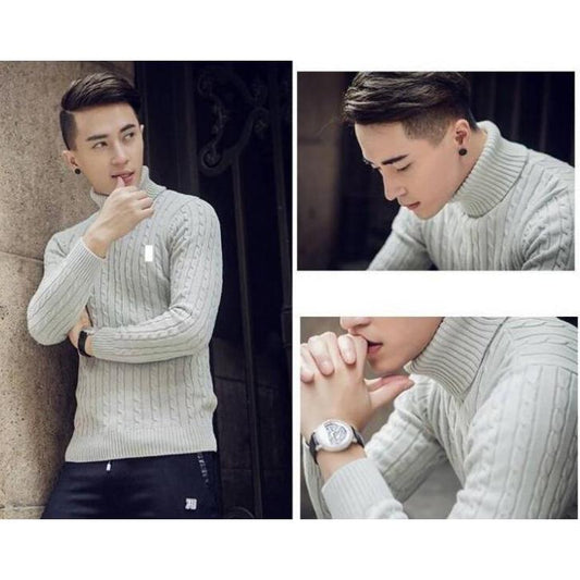 Pullover Men 2019 Autumn Winter Wool Slim Fit Sweater Men Casual Turtleneck Sweaters Pull Jumper Men