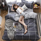 Thick Warm Pure Cotton Brushed Four-piece 100% Long-staple Cotton Student Dormitory Simple Bedding