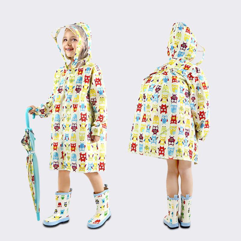 Rain Coat for Kids Waterproof Clothes 0-10 Years Children Outdoor Windproof Rainwear Cartoon Printed Kawaii Raincoats Suit