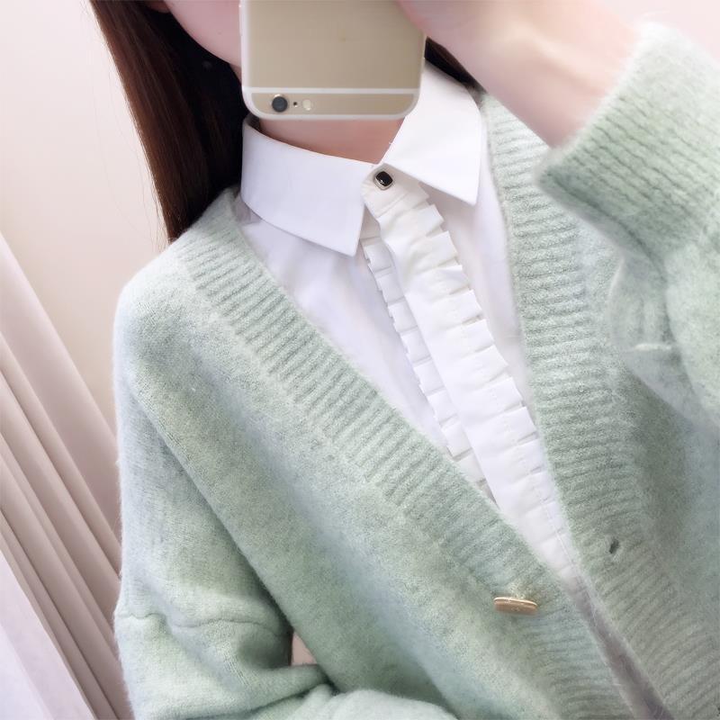 Short Sweater Cardigan Spring and Autumn Fashion Loose Top Knitted Long-sleeved Jacket Women