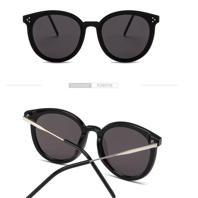 WTEMPO Korean Version PC Frame Oval Sunglasses Women Men Fashion Rivets Cat Eye Sun Glasses Vintage