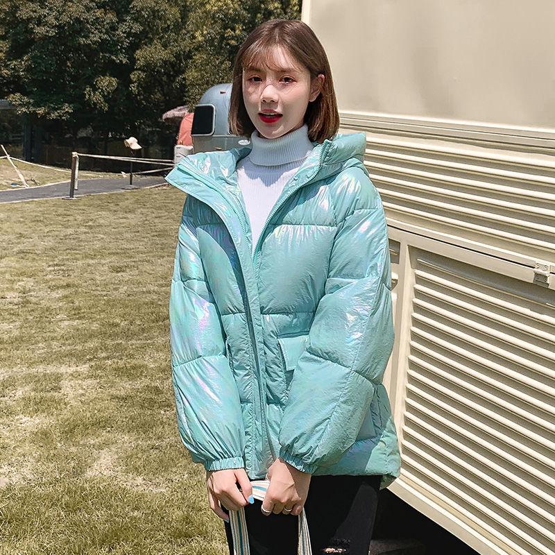 Bright Face Down Padded Jacket Women Korean Version of Loose Winter Coat Thick Bread Suit Coat Colorful Cotton Jacket Women