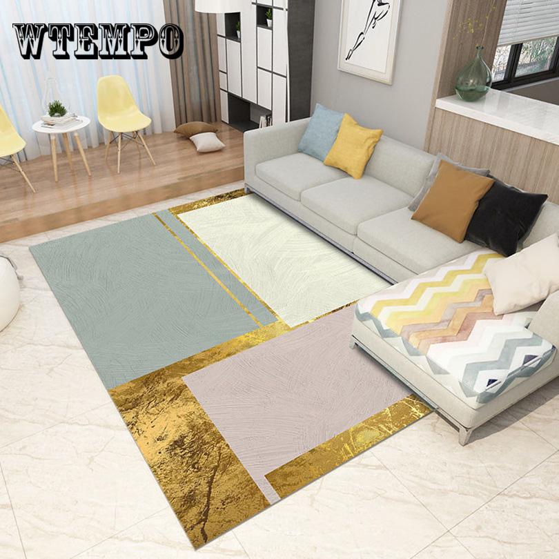 Nordic Simple Style Large Carpets Living Room Bedroom Geometric Printed Mats Home Decor