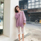 Pofulove 7 Colors Women Warm Solid Purple O-Neck Loose Sweater Blouse Simple Color Charm Sweaters