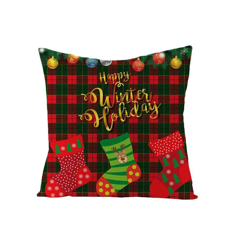 Winter New Year Christmas Pattern Creative Festival Decoration Living Room Pillow Home Decoration Sofa Pillow Cushion