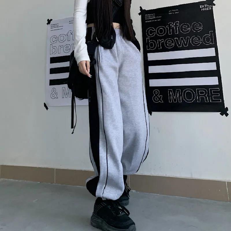 Pants Plus Velvet Models Korean Version of The Original Stone Splicing Straight Casual Pants Wild Loose Beam Tartar Trousers Trousers Tide