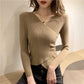 2021 Long-sleeved Cross V-neck Bottoming Shirt Women Autumn and Winter Knit Sweater